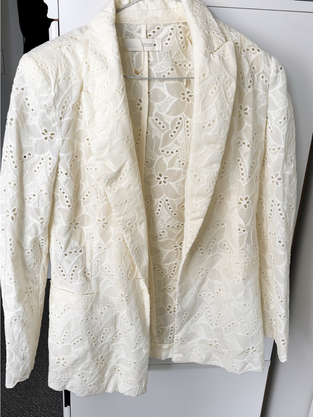 Zara white Lace Blazer